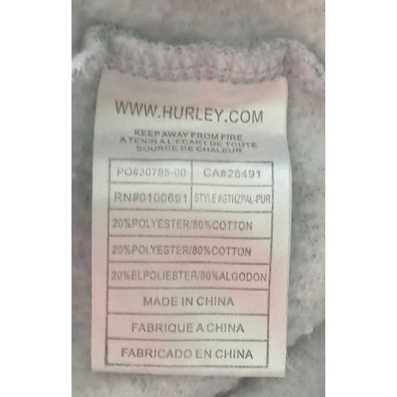 Hurley Hoodie Sweatshirt Juniors Size XL Womens Skull Crossbones Raw Edge Spello - Picture 10 of 12